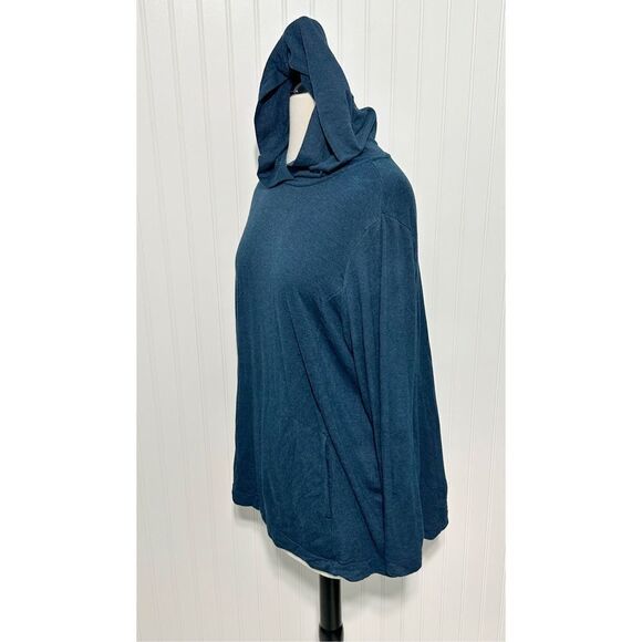 J. Jill Pure Jill‎ Women's Tranquility Fleece Comfort Hoodie Sweater Blue Large - Picture 9 of 10